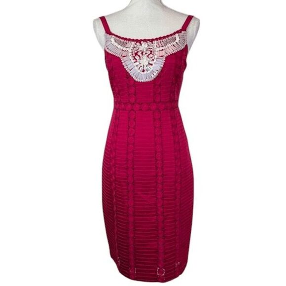 Nanette Lepore "Treasure" Dress Embellished Sleeveless Fuchsia Pink Size 4 - Picture 1 of 13